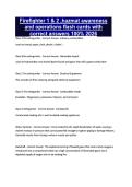 Firefighter 1 & 2 &comma;hazmat awareness and operations flash cards with correct answers 100&percnt; 2026