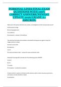 Personal Lines Insurance Final Exam &ndash; Insurance Principles&comma; Policy Coverage&comma; and Licensing Study Guide