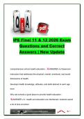 IPE Final 11 & 12 2026 &vert; Final Exam Questions & Correct Answers &vert; Health Promotion&comma; Health Communication&comma; Health Behavior Theories&comma; School Health & Public Health