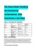 S-Tier Texas Master Plumber & Engineering Jurisprudence Test Bank &lpar;33&plus; Q&A&rpar; &vert; TSBPE & TCEQ 2026&sol;2027  Code Optimization