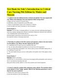 Test Bank for Sole&rsquo;s Introduction to Critical Care Nursing 9th Edition by Makic and Morata&NewLine;