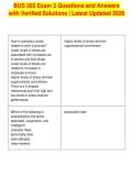 BUS 303 Exam 3 Questions and Answers&NewLine;with Verified Solutions &vert; Latest Updated 2026