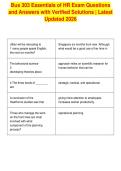 Bus 303 Essentials of HR Exam Questions&NewLine;and Answers with Verified Solutions &vert; Latest&NewLine;Updated 2026&NewLine;