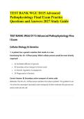 TEST BANK WGU D115 Advanced Pathophysiology Final Exam Practice Questions and Answers 2027 Study Guide&NewLine;