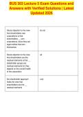 BUS 303 Lecture 5 Exam Questions and&NewLine;Answers with Verified Solutions &vert; Latest&NewLine;Updated 2026