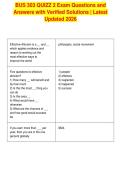 BUS 303 QUIZZ 2 Exam Questions and&NewLine;Answers with Verified Solutions &vert; Latest&NewLine;Updated 2026