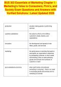 BUS 303 Essentials of Marketing Chapter 1 -&NewLine;Marketing's Value to Consumers&comma; Firm's&comma; and&NewLine;Society Exam Questions and Answers with&NewLine;Verified Solutions &vert; Latest Updated 2026
