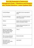Bus 303 Essentials of behavioral&NewLine;management Exam 1 Questions and Answers&NewLine;with Verified Solutions &vert; Latest Updated 2026&NewLine;