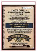 NSG 552 Exam 2 Psychopharmacology&colon; 200-Q Test Bank with NGN Case Scenarios & Rationales
