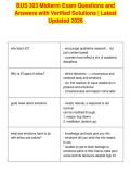 BUS 303 Midterm Exam Questions and&NewLine;Answers with Verified Solutions &vert; Latest&NewLine;Updated 2026
