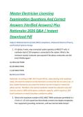 Master Electrician Licensing &NewLine;Examination Questions And Correct &NewLine;Answers &lpar;Verified Answers&rpar; Plus &NewLine;Rationales 2026 Q&A &vert; Instant &NewLine;Download Pdf 