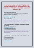 Comprehensive Advanced Health Assessment &NewLine;Review &vert; 100 Original Practice Questions with &NewLine;Assessment Concepts&NewLine;Answers&comma; Rationales & Evidence&NewLine;&vert; 2026&sol;2027 &NewLine;-Based &NewLine;updated