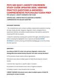 PSYC 620 QUIZ 1&colon; ANXIETY DISORDERS STUDY GUIDE UPDATED 2026 &vert; VERIFIED PRACTICE QUESTIONS & ANSWERS &vert; COMPREHENSIVE PSYCHOLOGY EXAM PREP