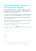 Adult Health Questions and Answers with Rationales Verified Solutions Complete Nursing Review 2025&sol; 2026 100&percnt; Verified Comprehensive Medical-Surgical Nursing and NCLEX Preparation Solution Guide