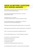 ENVSE 450 MIDTERM 3 QUESTIONS WITH VERIFIED ANSWERS