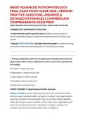 NR507 ADVANCED PATHOPHYSIOLOGY FINAL EXAM STUDY GUIDE 2026 &vert; VERIFIED PRACTICE QUESTIONS&comma; ANSWERS & DETAILED RATIONALES &vert; CHAMBERLAIN COMPREHENSIVE EXAM PREP