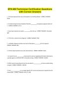EPA 609 Technician Certification Questions with Correct Answers