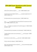 EPA 609 Exam Questions with Correct Answers