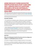 AONN ONCOLOGY NURSE NAVIGATOR CERTIFICATION EXAM STUDY GUIDE 2026&ndash;2027 &vert; VERIFIED PRACTICE QUESTIONS&comma; ANSWERS & DETAILED RATIONALES &vert; COMPREHENSIVE AONN CERTIFICATION EXAM PREP