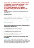 IICRC WRT WATER DAMAGE RESTORATION TECHNICIAN CERTIFICATION EXAM STUDY GUIDE 2026 &vert; VERIFIED PRACTICE QUESTIONS&comma; ANSWERS & DETAILED EXPLANATIONS &vert; COMPLETE WRT EXAM PREP