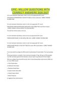 EPIC WILLOW QUESTIONS WITH CORRECT ANSWERS 2026-2027