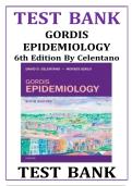Test Bank For Gordis Epidemiology 6th Edition by David D&period; Celentano and Moyses Szklo ISBN 9780323552295 Chapters &lpar;1 to 20&rpar;