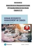TEST BANK For &NewLine;Human Resources Management in Canada &NewLine;15th Canadian Edition by Gary Dessler &NewLine;Chapters 1 - 17