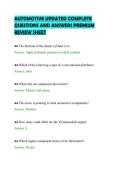 AUTOMOTIVE UPDATED COMPLETE&NewLine;QUESTIONS AND ANSWERS PREMIUM&NewLine;REVIEW SHEET