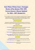 Stott Pilates Written Exam &vert; Strategies Review of Key Quizzes With 100&percnt; Correct Answers &vert; Newest Updated For 2026 &ndash; 2027 &lpar;Graded A&plus;&rpar;&NewLine;