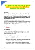 ANCC PMHNP Actual Exam 2025&sol;2026 &vert; Full Questions and Correct Answers Already Passed &vert; Psychiatric Mental Health Nurse Practitioner
