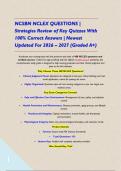 NCSBN NCLEX QUESTIONS &vert; Strategies Review of Key Quizzes With 100&percnt; Correct Answers &vert; Newest Updated For 2026 &ndash; 2027 &lpar;Graded A&plus;&rpar;&NewLine;