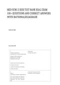 MED SURG 2 HESI TEST BANK REAL EXAM 100&plus; QUESTIONS AND CORRECT ANSWERS WITH RATIONALES&vert;AGRADE