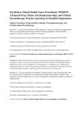 Psychiatric-Mental Health Nurse Practitioner &lpar;PMHNP&rpar; &NewLine;Advanced Prep&colon; Master Psychopharmacology and Clinical Psychotherapy Practice Questions & Detailed Explanations &NewLine;