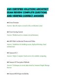 AWS CERTIFIED SOLUTIONS ARCHITECT&NewLine;EXAM REVIEW COMPLETE QUESTIONS&NewLine;AND VERIFIED CORRECT ANSWERS