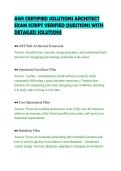 AWS CERTIFIED SOLUTIONS ARCHITECT&NewLine;EXAM SCRIPT VERIFIED QUESTIONS WITH&NewLine;DETAILED SOLUTIONS