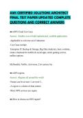 AWS CERTIFIED SOLUTIONS ARCHITECT&NewLine;FINAL TEST PAPER UPDATED COMPLETE&NewLine;QUESTIONS AND CORRECT ANSWERS&NewLine;