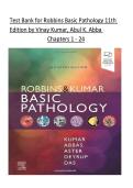Test Bank for Robbins Basic Pathology 11th &NewLine;Edition by Vinay Kumar&comma; Abul K&period; Abba  &NewLine;Chapters 1 - 24  