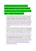 Certified Management Accountant &NewLine;&lpar;CMA&rpar; Questions And Correct Answers &NewLine;&lpar;Verified Answers&rpar; Plus Rationales 2026 &NewLine;Q&A &vert; Instant Download Pdf