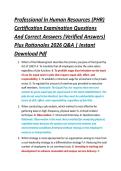Professional In Human Resources &lpar;PHR&rpar; &NewLine;Certification Examination Questions &NewLine;And Correct Answers &lpar;Verified Answers&rpar; &NewLine;Plus Rationales 2026 Q&A &vert; Instant &NewLine;Download Pdf 