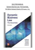 SOLUTION MANUAL &NewLine;Dynamic Business Law&colon; The Essentials&comma;  &NewLine;5th Edition Kubasek&comma; Browne&comma; All Chapters 1-25&rpar;&comma;