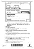 A level Edexcel Maths past paper 1 2021 solutions