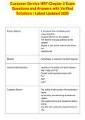 Customer Service NRF-Chapter 2 Exam&NewLine;Questions and Answers with Verified&NewLine;Solutions &vert; Latest Updated 2026