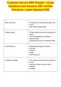 Customer Service NRF-Chapter 1 Exam&NewLine;Questions and Answers with Verified&NewLine;Solutions &vert; Latest Updated 2026