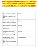 Retailing and Customer Types&colon; Key Concepts&NewLine;and Channels Exam Questions and Answers&NewLine;with Verified Solutions &vert; Latest Updated 2026