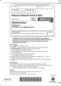 Pearson Edexcel A level maths paper 1 2022 solutions
