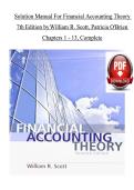 Solution Manual For Financial Accounting Theory &NewLine;7th Edition by &NewLine;William R&period; Scott&comma; Patricia O'Brien &NewLine;Chapters 1 - 13&comma; Complete&NewLine;