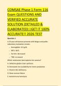 COMSAE Phase 1 Form 116 &NewLine;Exam QUESTIONS AND &NewLine;VERIFIED ACCURATE &NewLine;SOLUTION &lpar;DETAILED & &NewLine;ELABORATED&rpar; &vert;GET IT 100&percnt; &NewLine;ACCURATE&excl;&excl; 2026 TEST 