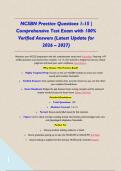 NCSBN Practice Questions 1-15 &vert; Comprehensive Test Exam with 100&percnt; Verified Answers &lpar;Latest Update for 2026 &ndash; 2027&rpar;&NewLine;