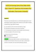 NUR2214 Nursing Care of the Older Adult&colon; &NewLine;Quiz 2 Exam V1  Questions And Answers Plus &NewLine;Rationales &vert;Rasmussen University