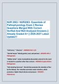 NUR 2063 &sol; NUR2063&colon; Essentials of &NewLine;Pathophysiology Exam 2 Review&NewLine;Questions Merged With Correct &NewLine;Verified And Well Analyzed Answers &vert;&vert; &NewLine;Already Graded A&plus; &vert;&vert; 2026-2027 Latest &NewLine;Update&excl;&excl;&excl;